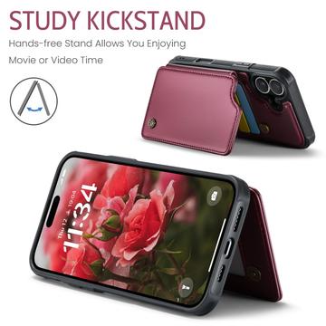 iPhone 16 Plus Caseme C22-etui RFID-kortpung - rød