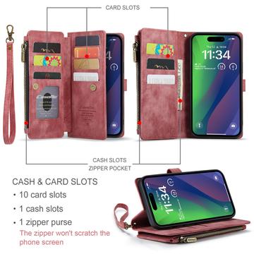 iPhone 16 Plus Caseme C30 Multifunktionel Pung - Rød