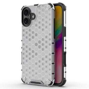 iPhone 16 Plus Honeycomb Armored Hybrid Cover - Grå