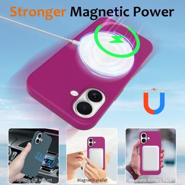 iPhone 16 Plus Liquid Silikone Cover - MagSafe Kompatibel - Lilla