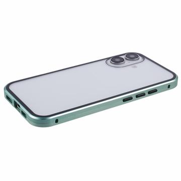 iPhone 16 Plus Magnetisk Cover med Hærdet Glas - Privatliv - Grøn