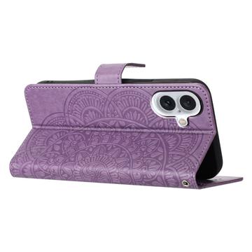 iPhone 16 Plus Mandala Series Etui med Pung - Lilla