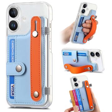 iPhone 16 Plus plastiketui CY1 - kortplads, armbånd, støtte - himmelblå