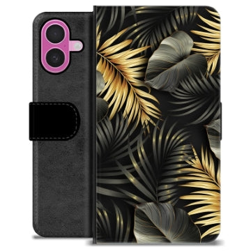 iPhone 16 Plus Premium Flip Cover med Pung - Gyldne Blade