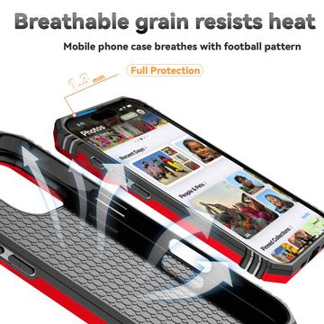 iPhone 16 Plus Roterende Ring Hybrid Cover med Kameraskjold - Rød