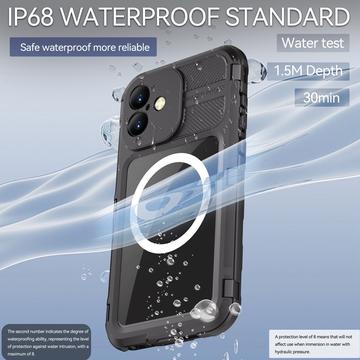 iPhone 16 Plus Shellbox M Series IP68 vandtæt cover - dykkercover med MagSafe-kompatibilitet - Sort
