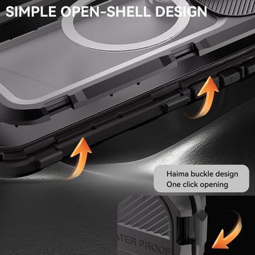 iPhone 16 Plus Shellbox M Series IP68 vandtæt cover - dykkercover med MagSafe-kompatibilitet - Sort