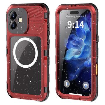 iPhone 16 Plus Shellbox M Series IP68 vandtæt cover - dykkercover med MagSafe-kompatibilitet - rød