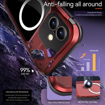 iPhone 16 Plus Shellbox M Series IP68 vandtæt cover - dykkercover med MagSafe-kompatibilitet - rød