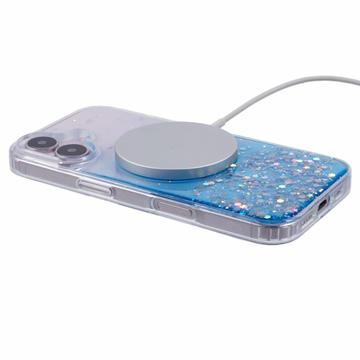 iPhone 16 Plus Sparkle Glow MagSafe Cover - blå