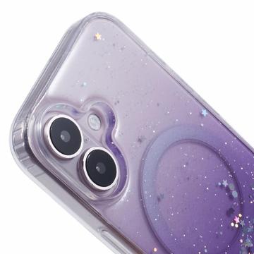 iPhone 16 Plus Sparkle Glow MagSafe Cover - lilla