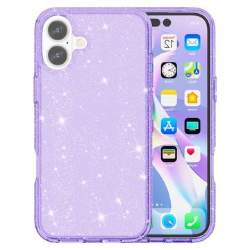 iPhone 16 Plus Stylish Glitter Series Hybrid Cover - Lilla
