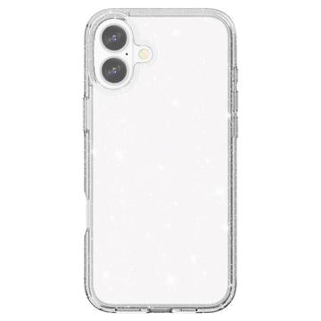iPhone 16 Plus Stylish Glitter Series Hybrid Cover - Hvid