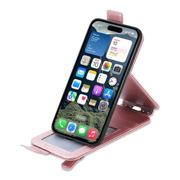 iPhone 16 Plus Lynlåslomme Vertikal Flip Cover - Rødguld