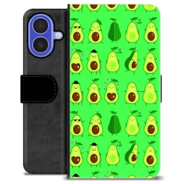 iPhone 16 Premium Flip Cover med Pung - Avocadomønster