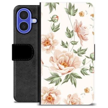 iPhone 16 Premium Flip Cover med Pung - Floral