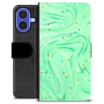 iPhone 16 Premium Flip Cover med Pung - Grøn Mynte