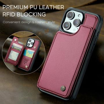 iPhone 16 Pro Caseme C22-etui RFID-kortpung - rød