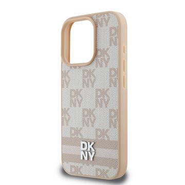 iPhone 16 Pro DKNY Ternet Mønster og Stribe Cover - Pink