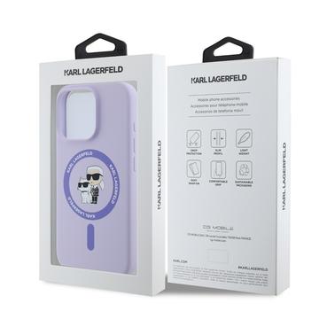 iPhone 16 Pro Karl Lagerfeld Karl and Choupette MagSafe cover i flydende silikone - Lilla