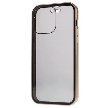 iPhone 16 Pro Magnetisk Cover med Hærdet Glas - Privatliv - Guld