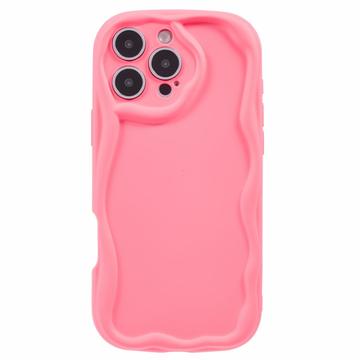 iPhone 16 Pro Max Candy Color Wavy TPU Cover - Hot Pink