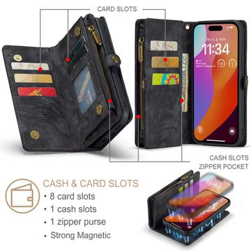 iPhone 16 Pro Max Caseme 008 2-i-1 Multifunktionel Pung - Sort