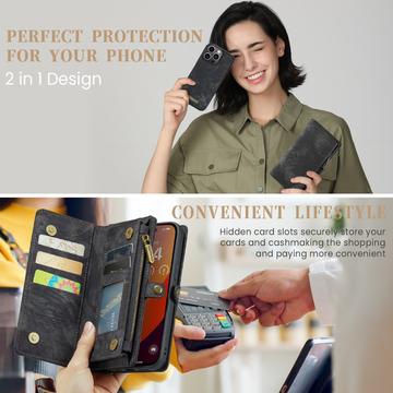 iPhone 16 Pro Max Caseme 008 2-i-1 Multifunktionel Pung - Sort