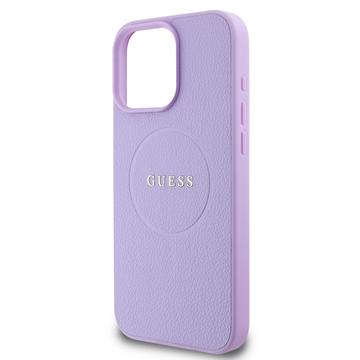 iPhone 16 Pro Max Guess Grained Classic Logo Hybrid Cover - MagSafe-kompatibel - Lilla