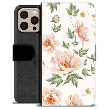 iPhone 16 Pro Max Premium Flip Cover med Pung - Floral