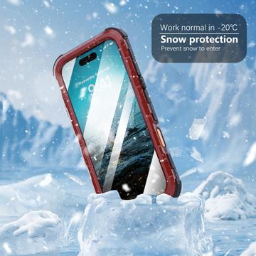 iPhone 16 Pro Max Shellbox M Series IP68 vandtæt cover - dykkercover med MagSafe-kompatibilitet - rød