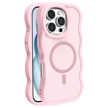 iPhone 16 Pro Max Bølgekant magnetisk hybrid cover - pink