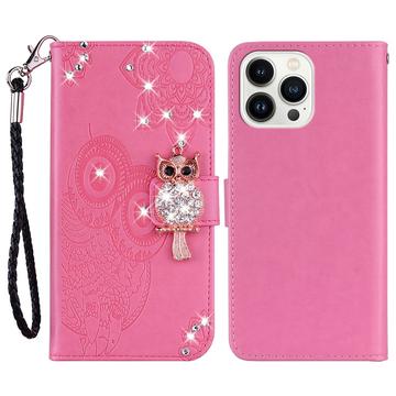 iPhone 16 Pro Ugle Rhinsten Pung - Hot Pink
