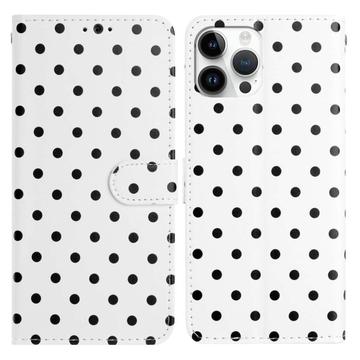iPhone 16 Pro Pung Etui med Prikket Mønster - Hvid