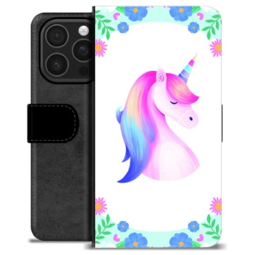iPhone 16 Pro Premium Flip Cover med Pung - Enhjørning