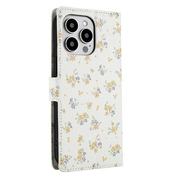iPhone 16 Pro Rhombisk Blomsterpung - gule blomster