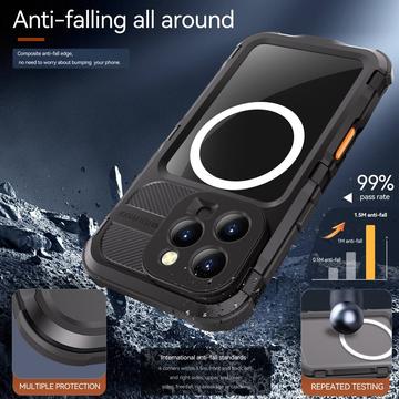 iPhone 16 Pro Shellbox M Series IP68 vandtæt cover - dykkercover med MagSafe-kompatibilitet - Sort