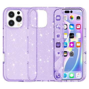 iPhone 16 Pro Stylish Glitter Series Hybrid Cover - Lilla