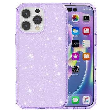iPhone 16 Pro Stylish Glitter Series Hybrid Cover - Lilla