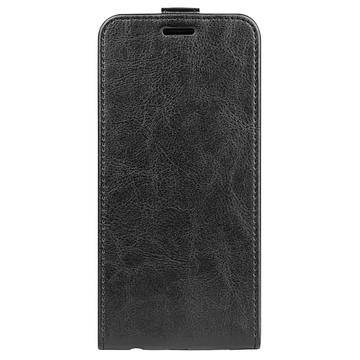 iPhone 16 Pro Vertikal Flip Taske med Kortholder - Sort