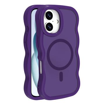 iPhone 16 Bølgekant magnetisk hybrid cover - lilla