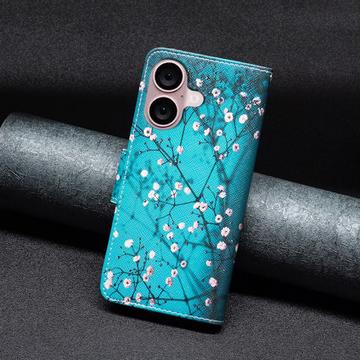iPhone 16 Wonder Series Pung - Hvid Blomster