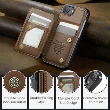 iPhone 16e/17e Caseme C22-etui RFID-kortpung - brun