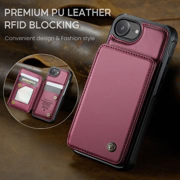 iPhone 16e/17e Caseme C22-etui RFID-kortpung - rød