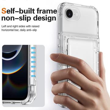 iPhone 16e/17e Gennemsigtigt Cover med Kortholder