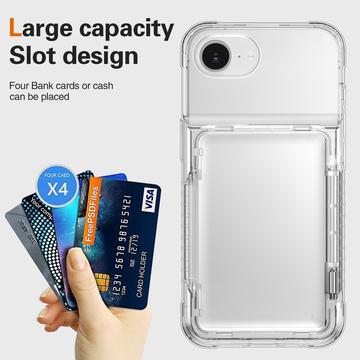 iPhone 16e/17e Gennemsigtigt Cover med Kortholder
