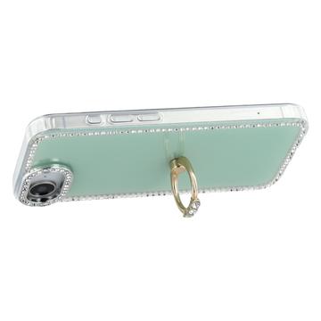 iPhone 16e/17e CrystalGlow Hybrid Cover med Ringholder - Grøn