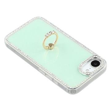 iPhone 16e/17e CrystalGlow Hybrid Cover med Ringholder - Grøn
