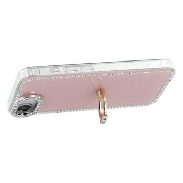 iPhone 16e/17e CrystalGlow Hybrid Cover med Ringholder - Pink