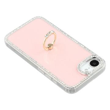 iPhone 16e/17e CrystalGlow Hybrid Cover med Ringholder - Pink